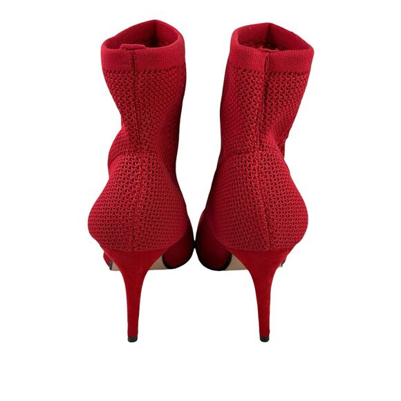 Catherine Malandrino Dnonito Pointed Toe Sock Booties Cherry Red 10 New - Picture 5 of 10